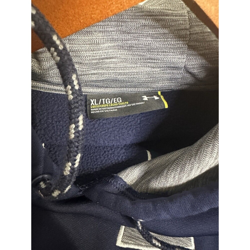 Under Armour Hoodie Mens Size XL Blue Loose Cold Gear Sweatshirt Pullover - Picture 6 of 6